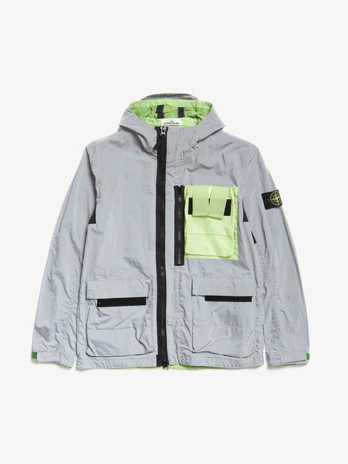 Veste Stone Island Silver Reflective Hooded Windbreaker