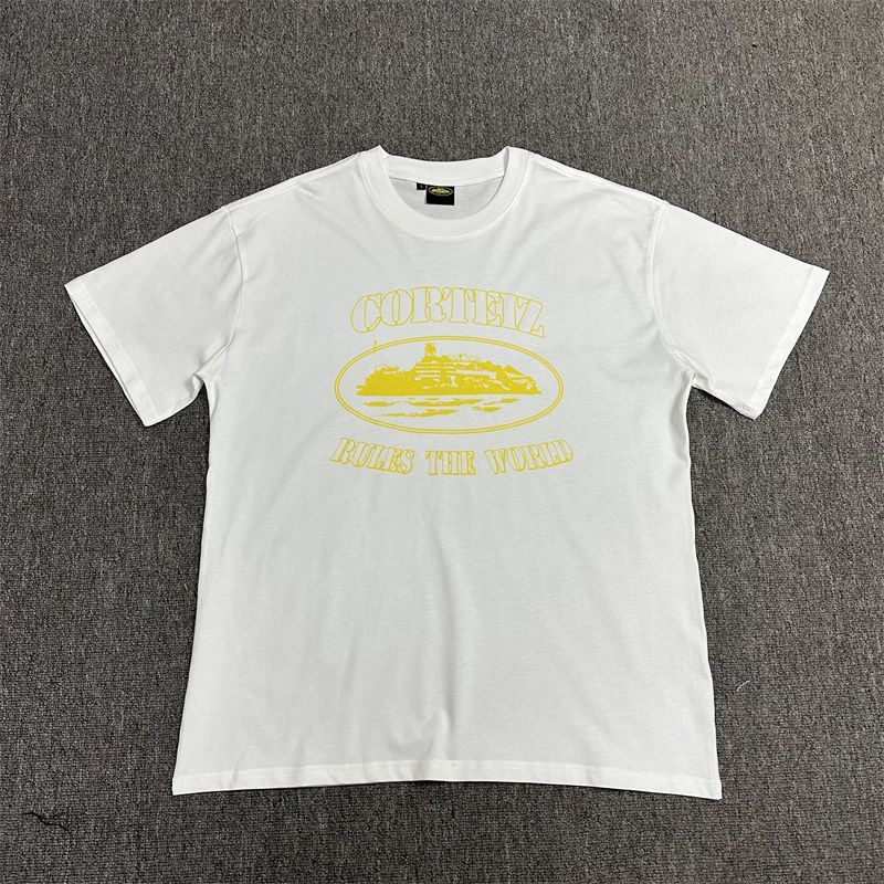 Tshirt Corteiz Rules The World Jaune — vue 1