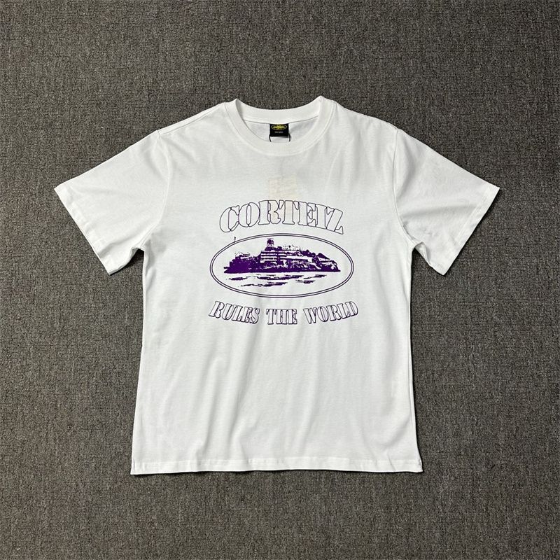 Tshirt Corteiz Rules The World Violet — vue 1