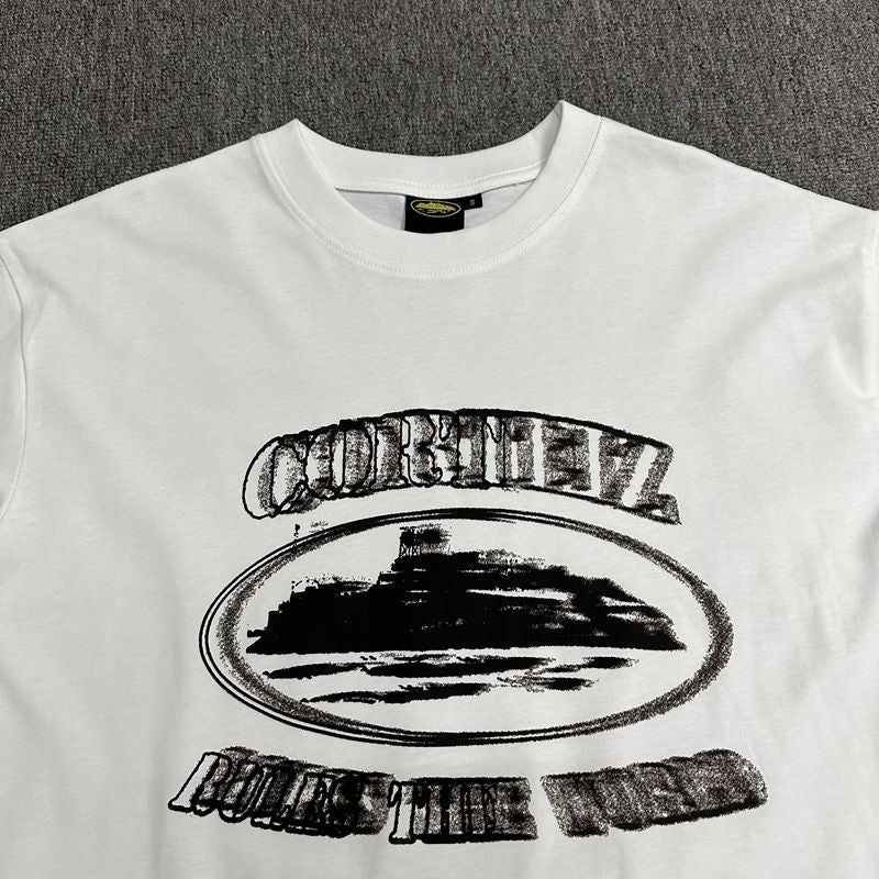 T-shirt Rules The World Effect Blanc/Noir — vue 1