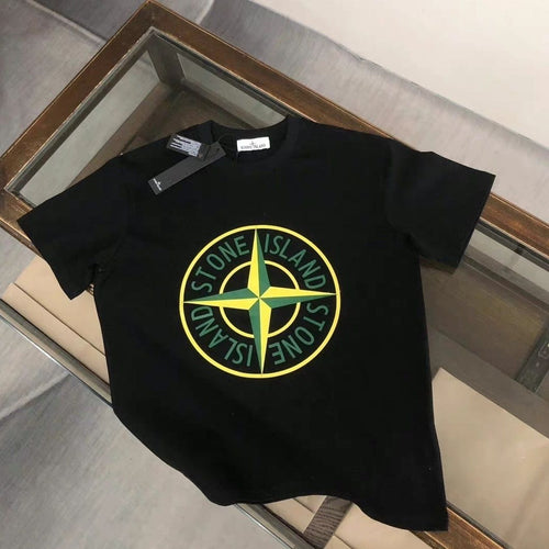 T-shirt Stone Island Compass Reggae Green Yellow Print