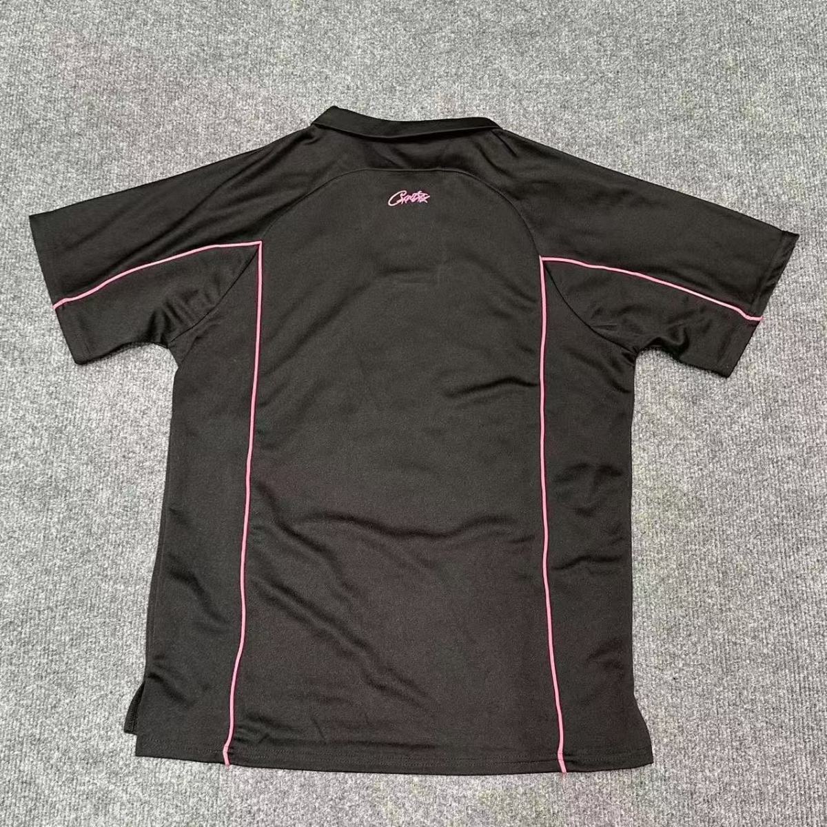 Polo Corteiz Alcatraz Noir Logo Rose — vue 2 dos