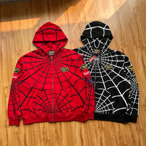 Sweat Zippé à Capuche Supreme x Vanson Leathers Spider Web