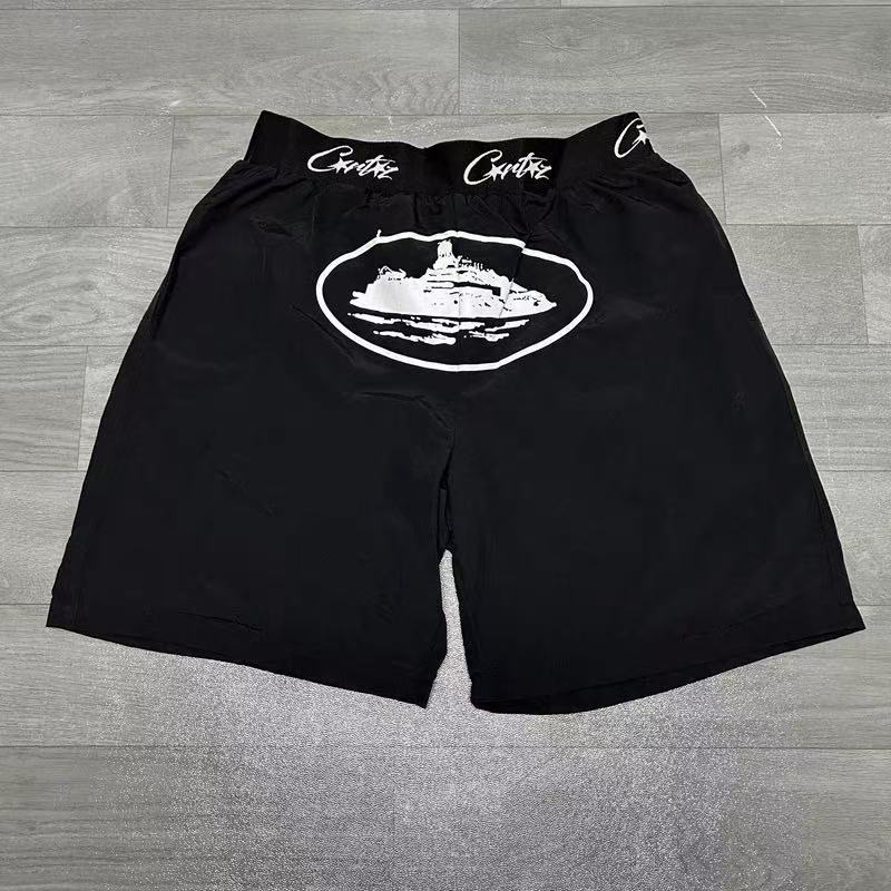 Short de bain Corteiz Noir Logo Blanc — vue 1